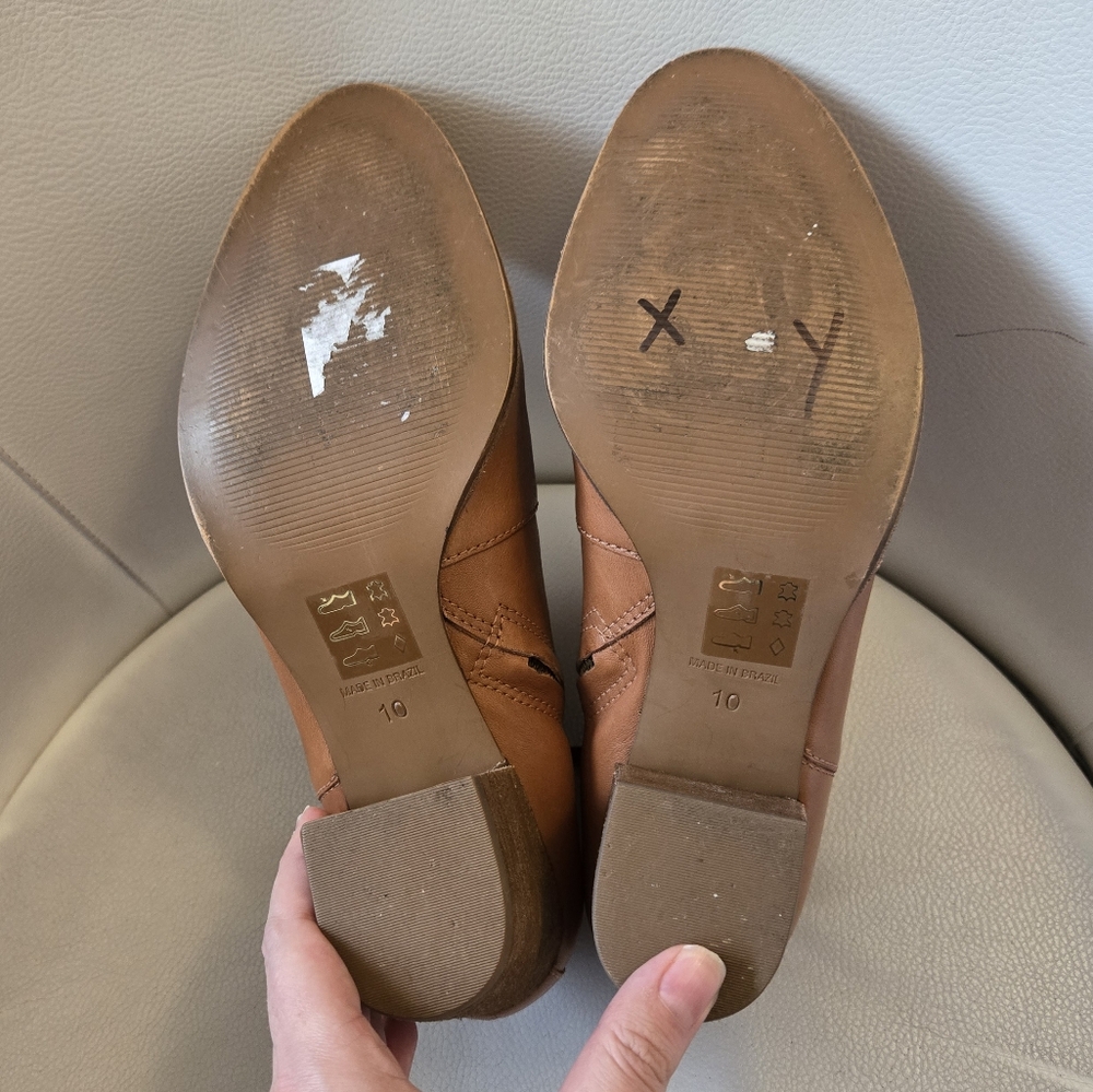 Madewell caramel brown leather ankle boots size 10 - Picture 3 of 4